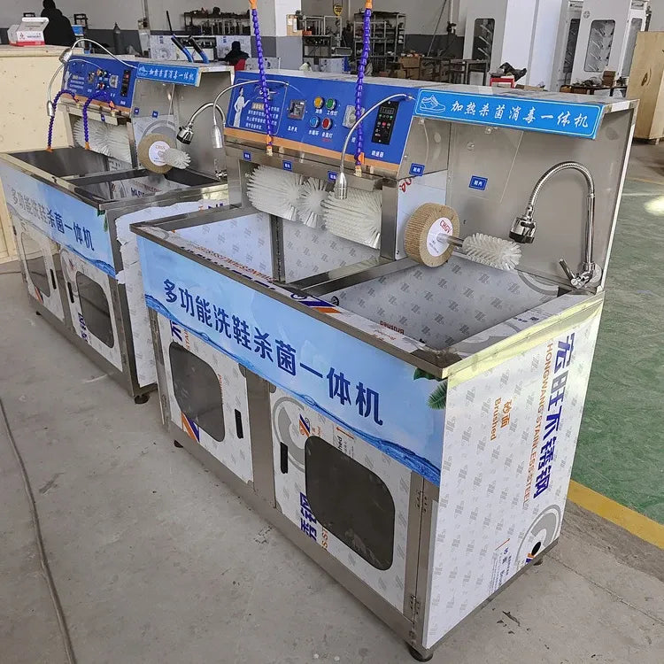 Commercial Shoe Washer with Multi-Brush Cleaning and Sterilization