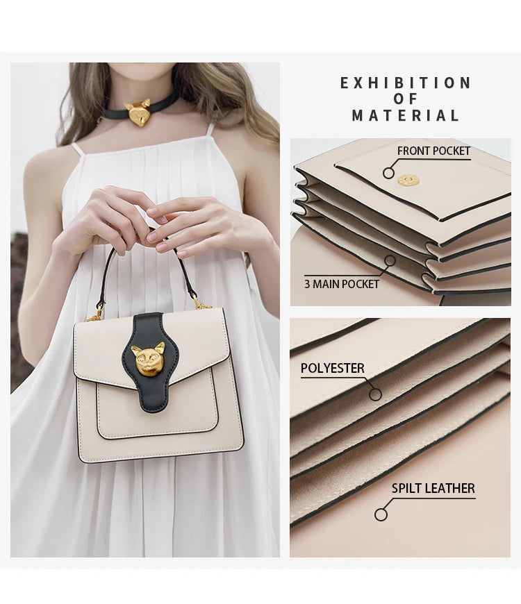 BAFELLI 2025 WOMEN'S BUSINESS STYLISH SHOPPER BAG LADY DESIGN HANDBAGS ORIGINAL BRAND PURSE SHOULDER CROSSBODY  NEW CAT LEATHER