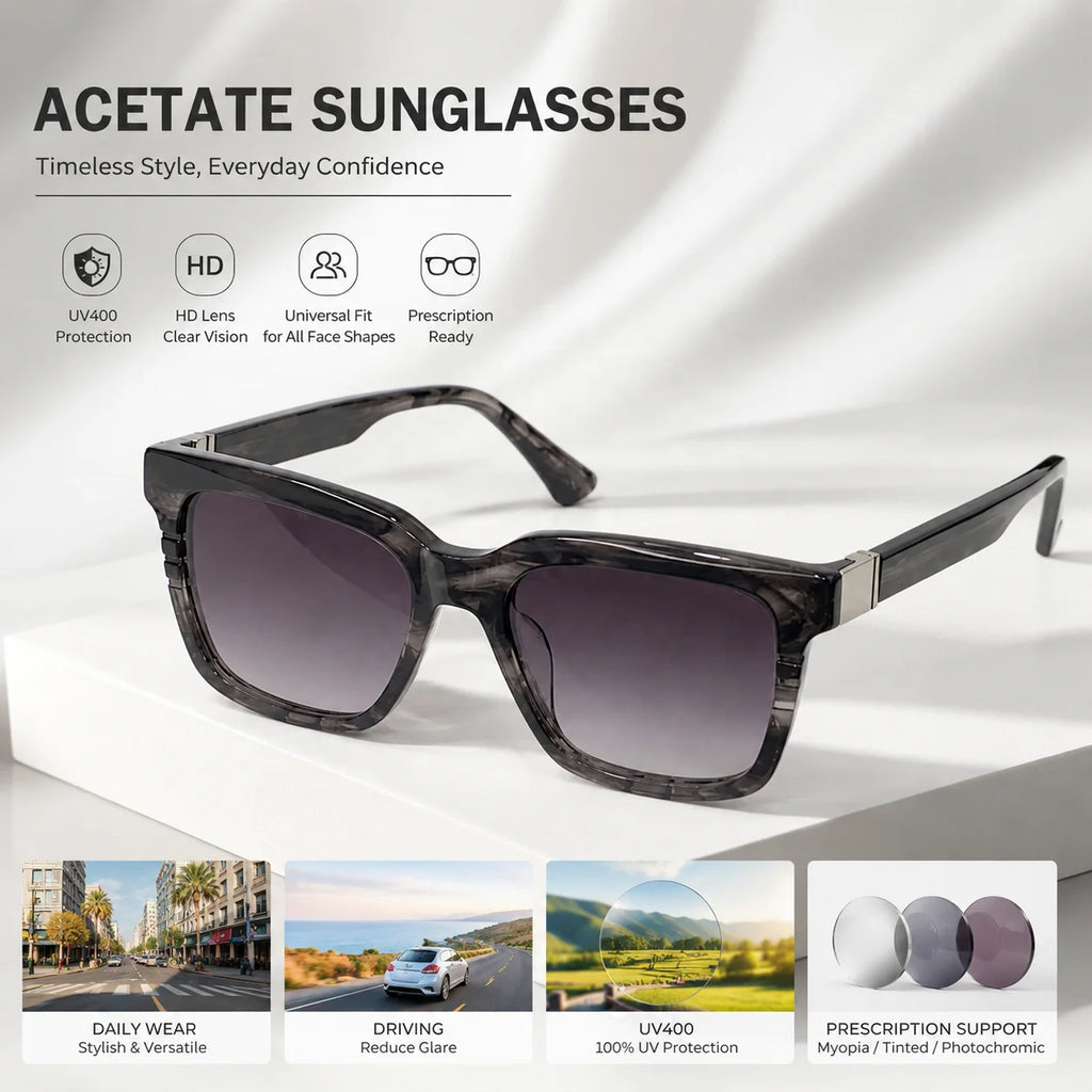 Luxury Square Polarized Sunglasses Fashion Vintage UV400 Outdoor Driving Shades Men Women Eyewear Sunglasses Supplier