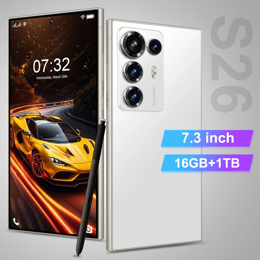 Wholesale S26 Ultra smartphone featuring 108MP camera and long battery life, unlocked 2026 trending model view 5