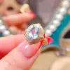 Low MOQ OEM/ODM Luxury 925 Sterling Silver Gold Plated Natural Emerald Ring for Women's Wedding Gift