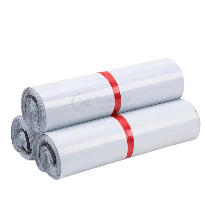 200-1000PCS  Instock White Poly Pe Mailer Recycled Courier Bags for Packaging Express Shipping Mailing Bag