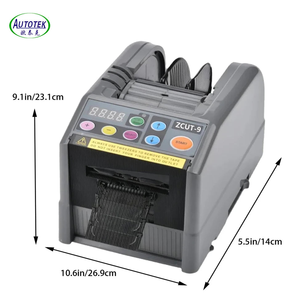 Autotek Wholesale ZCUT-9 6-60mm Width Automatic Tape Dispensers Packing Non Adhesive Electrical Tape Cutter Machine