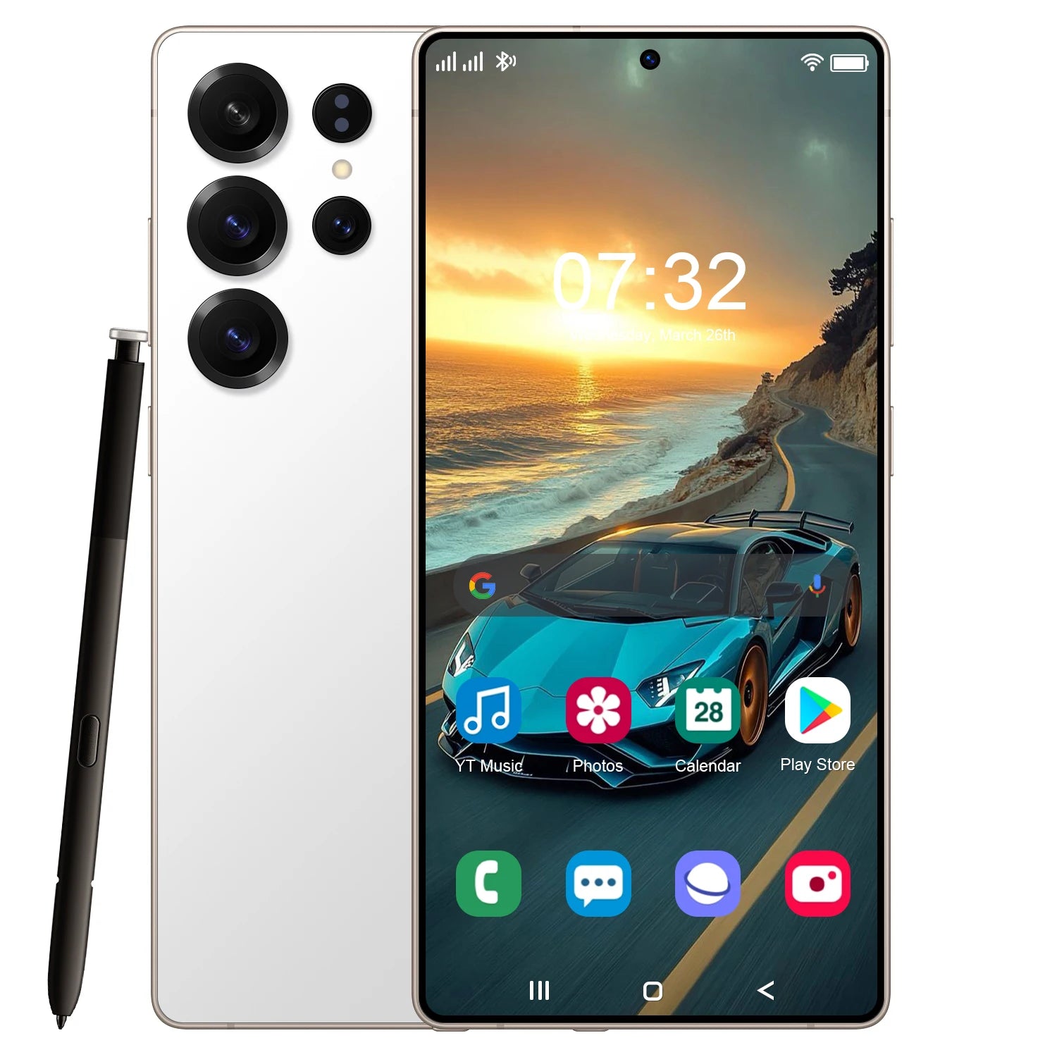 Tidesmit S25 5G Smartphone - 128GB Unlocked Android Mobile, White White 4 G 128 GB Tidesmit