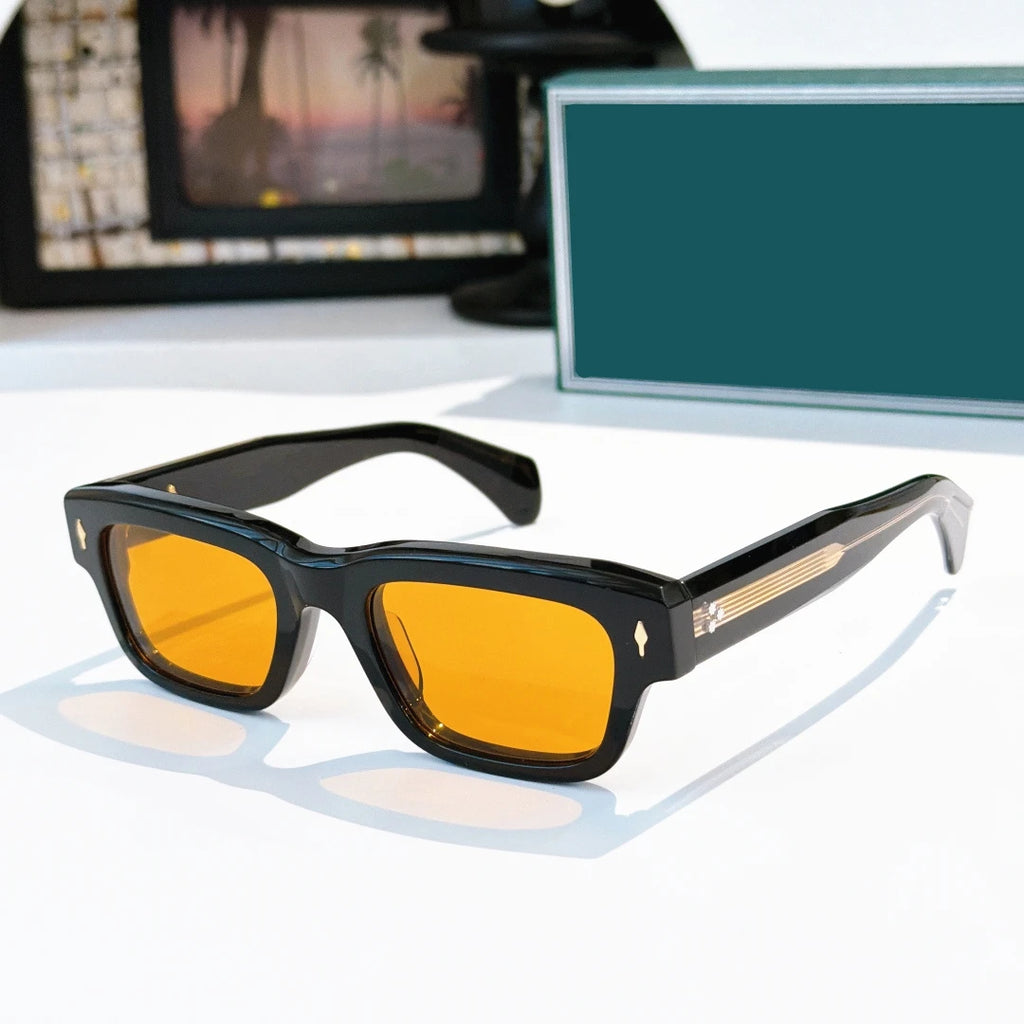 High End Premium Shades Luxury Designer Sun Glasses Unisex Thick Square Acetate Branded Sunglasses for Men and Women