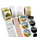 Custom Printed Round Vinyl Adhesive Logo Sticker Waterproof Roll - Angle/Detail 1