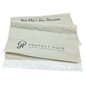 White padded poly mailer bag with printed logo text and bubble padding edge