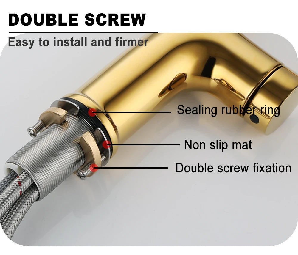 Bagnolux Titanium Black Brushed Deck Mounted Kitchen Faucet Two Function Single Handle Pull Out Mixer Hot and Cold Water Taps