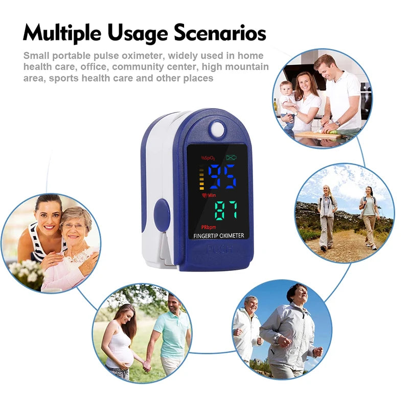 Oximetro monitor Fingertip Oxygen Saturation Detector Medical Pulse Oximeter Clip Health Heart Rate Oximetry LED