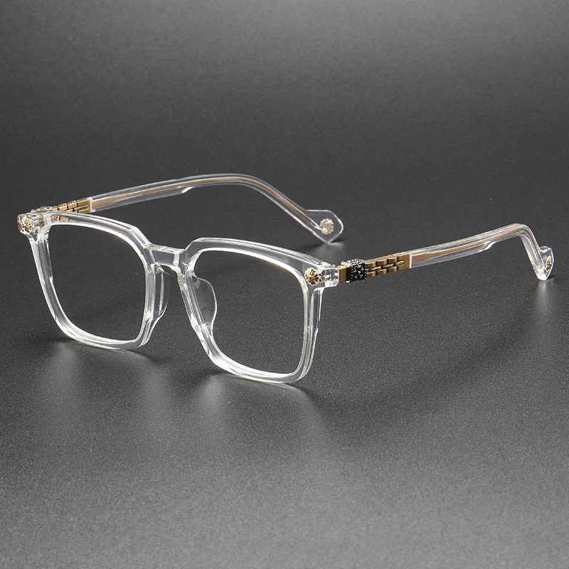 9681 Designer Brand Luxury Eyeglasses Montura Gafas Retail Eyewear Frames with Titanium and AC Lens Printed Pattern
