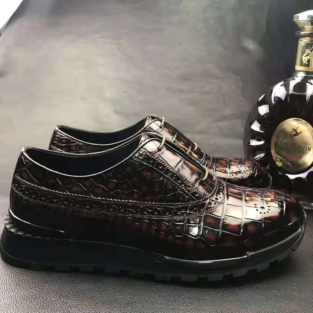 Goodyear New Arrival Sport Shoes Men Sneaker Luxury Genuine Alligator Leather Walking Style Shoes Man Luxury crocodile Shoes Men