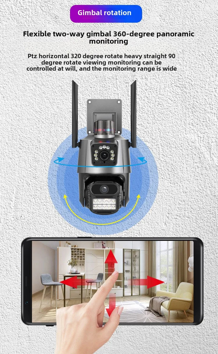 ICSEE P11 8mp 4K wireless wifi camera home security HD network monitor video outdoor dual lens waterproof 6MP 3K ip ptz camera Tidesmit