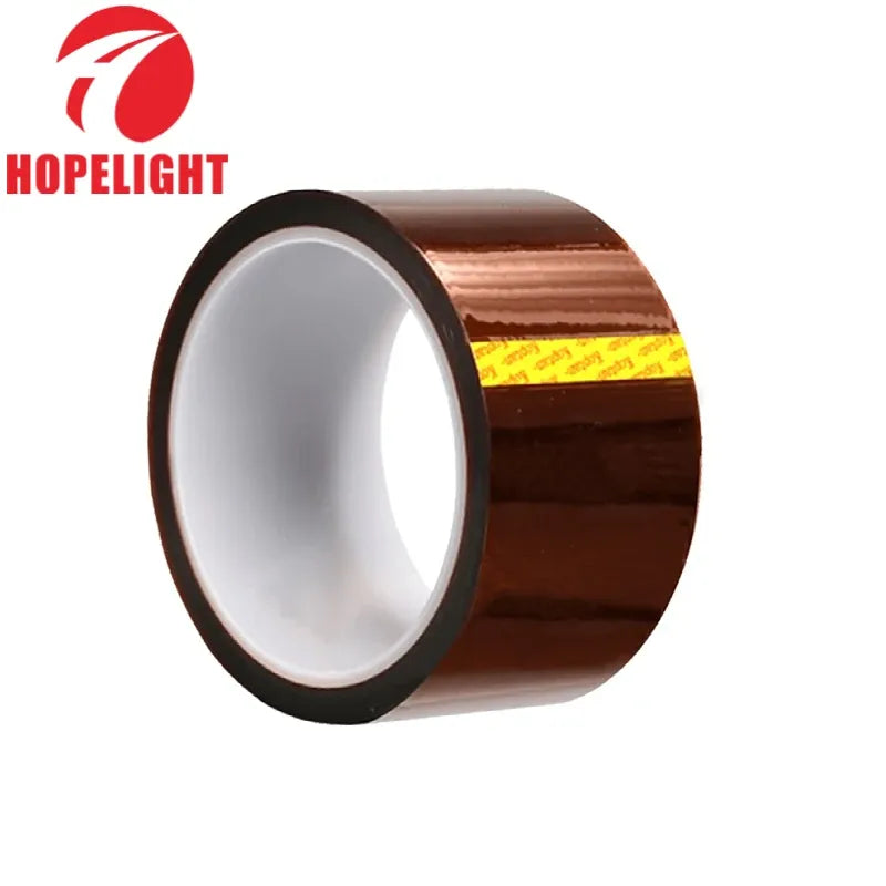 Brown heat-resistant PET tape roll with dark outer rim and amber inner layer
