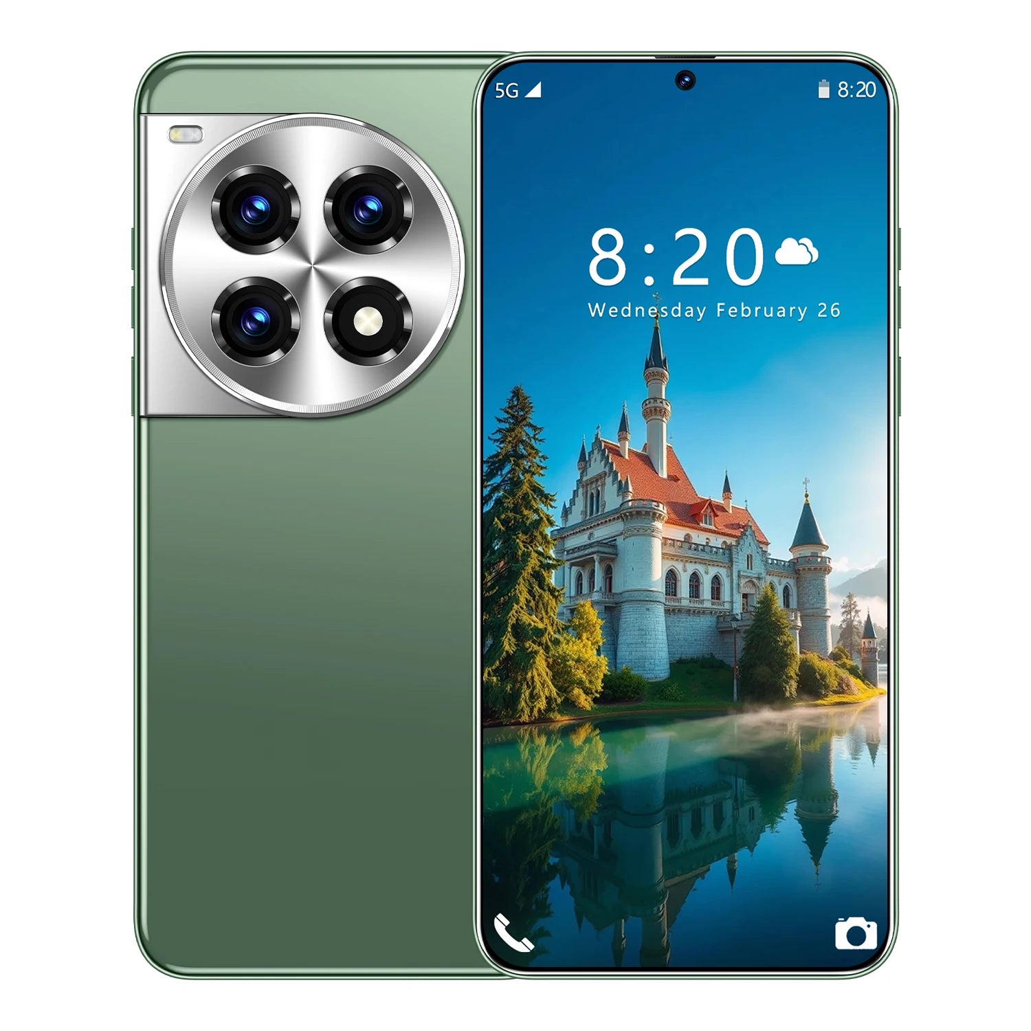 5G Smartphone Unlocked 16GB RAM 1TB Storage - 7.3 Inch AMOLED Display Green 16g 1TB Tidesmit