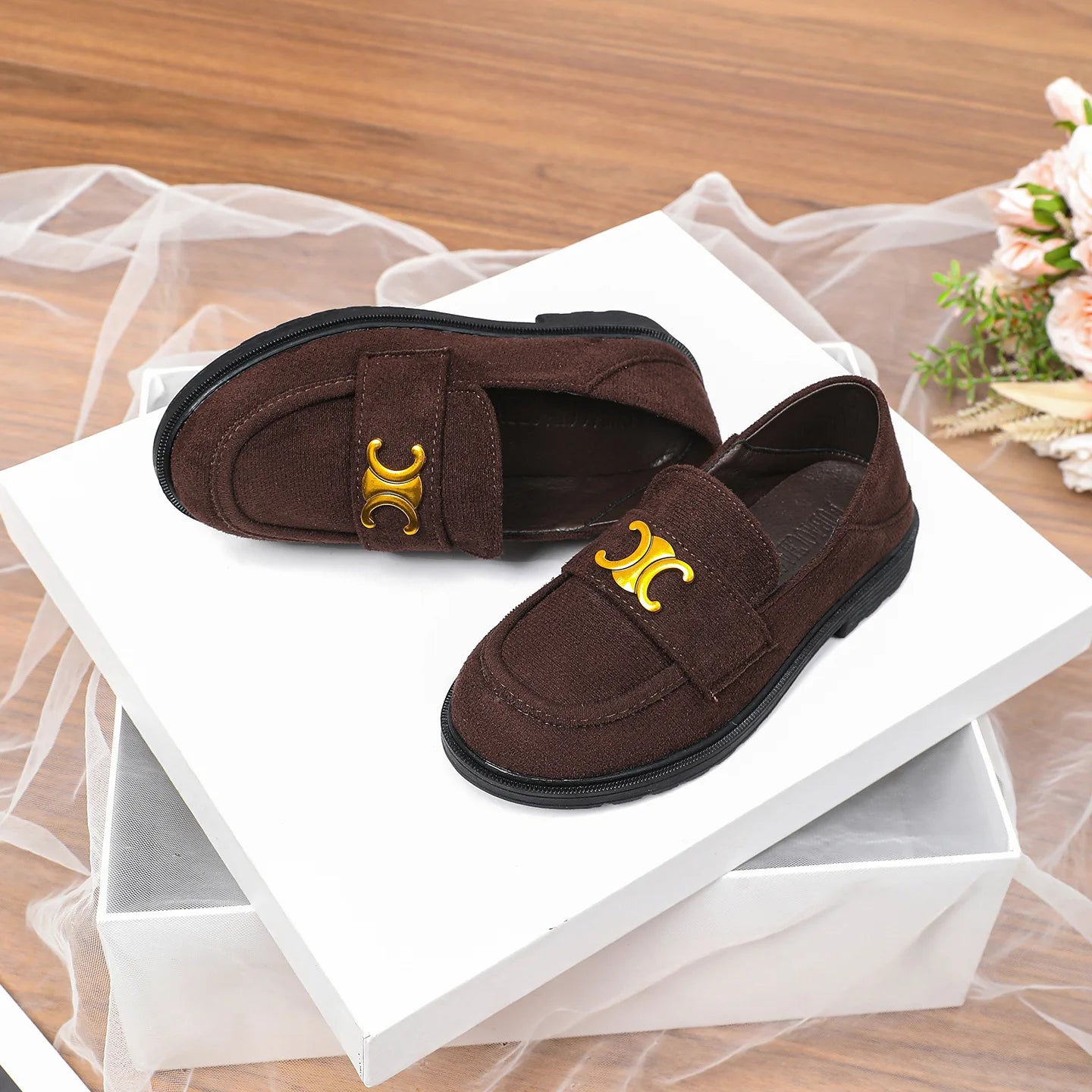Sample Order Comfortable Girls Vintage Soft Thick-soled Loafers for Women Small Shoes Thick-heeled Single Shoes