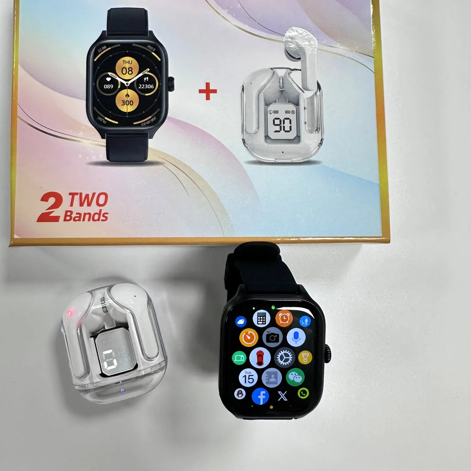 GAOKE 2024 Newest Arrival Earbuds 2in1 Smart Watch H09 Smartwatch with Earphone TWS Wireless Earbuds 2in1 Sport Watches for Men Tidesmit