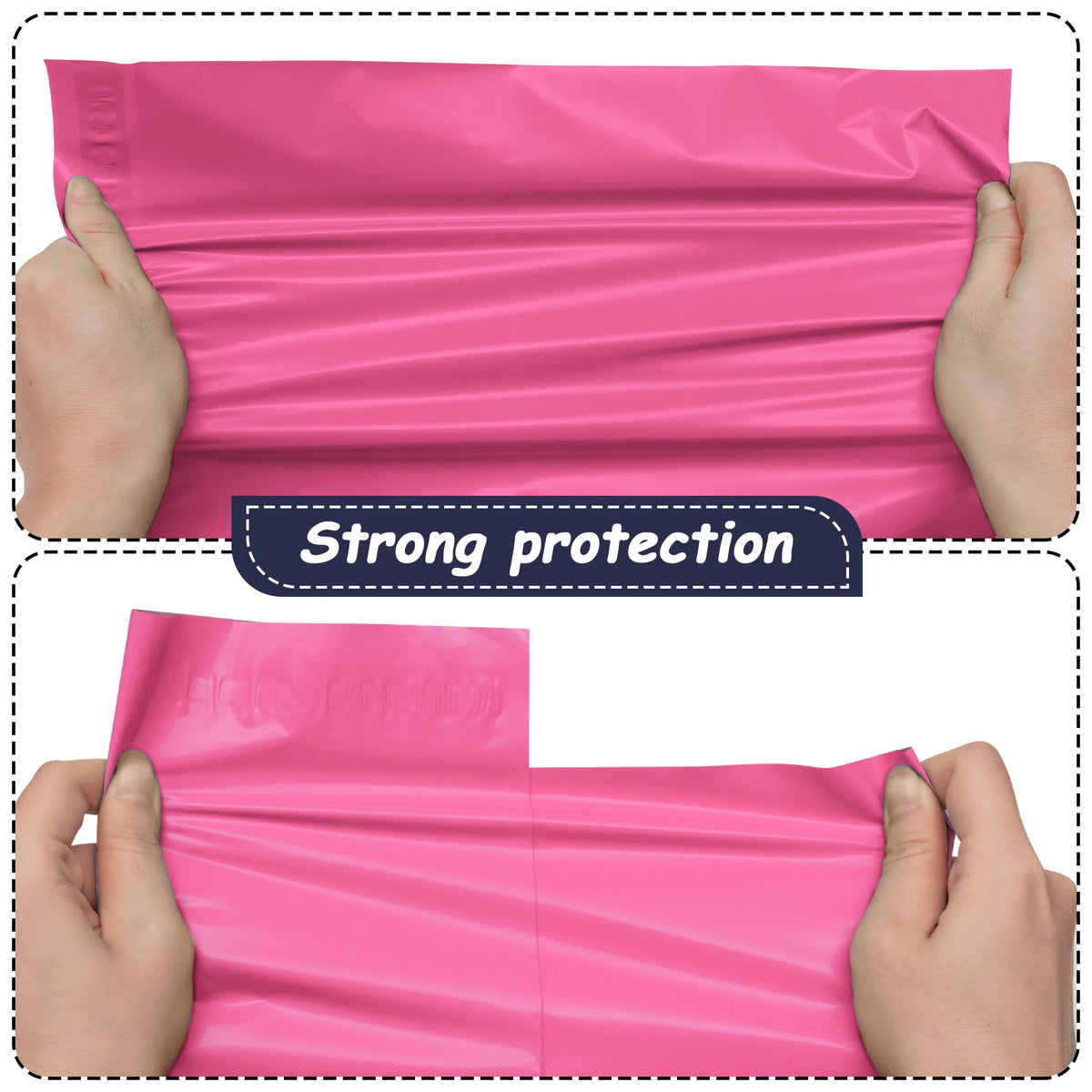 100 Pack Light Pink 10x13 Inch Waterproof Poly Mailers 2 Mil Eco-Friendly Strong Adhesive for Clothing Small Business Shipping