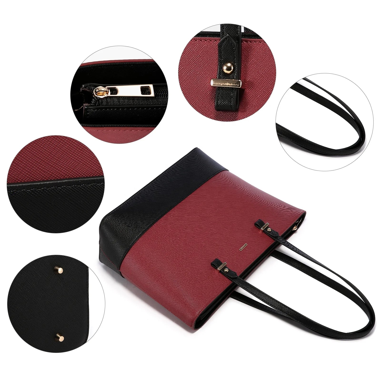 LOVEVOOK Wholesale 2022 3PCS Luxury Designers Woman Purse and Handbags Set PU Leather Shoulder Bags Women's Tote Bags