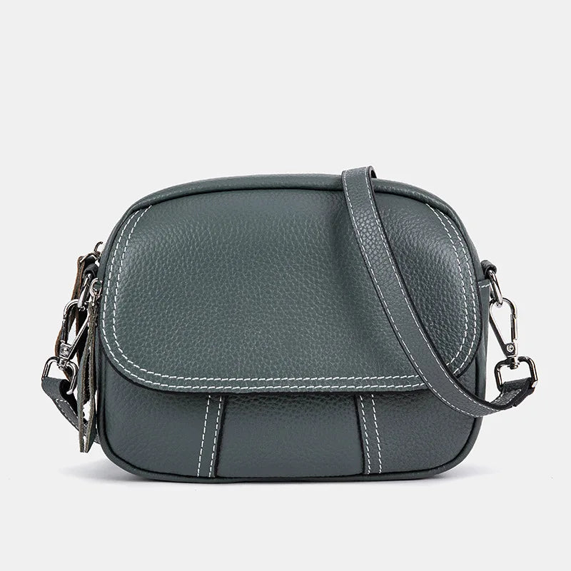 Retro Genuine Leather Underarm Shoulder Bag Mobile Phone Cross Bag Luxury Designer Mini Dress Waterproof Splicing Women Handbags