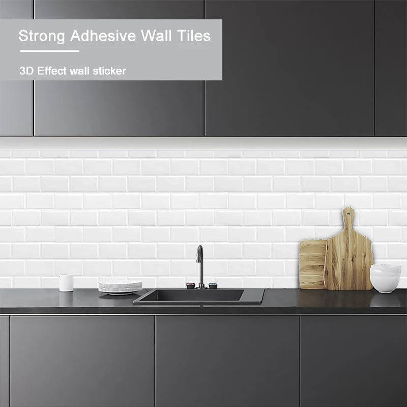 Vividtiles Big Size 12*12 inch Self adhesive Waterproof Heatproof Vinyl Wallpaper 3D Peel and Stick Mosaic Tiles - 5 Sheet