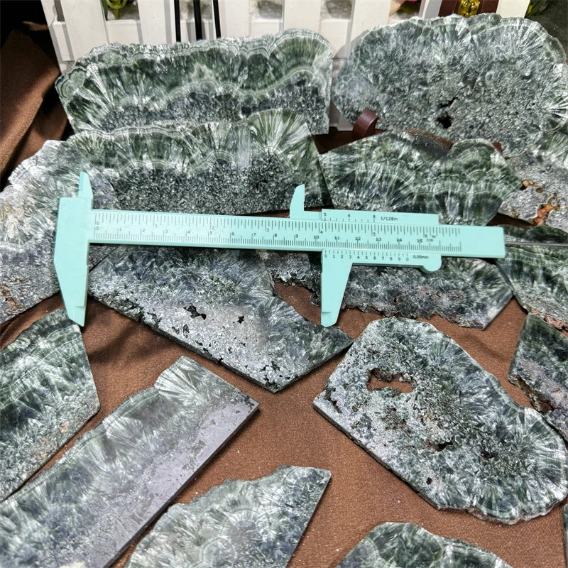 Wholesale Rare Crystal Slabs High Quality Crystal Crafts Natural Seraphinite Slice for Healing Stone Decoration