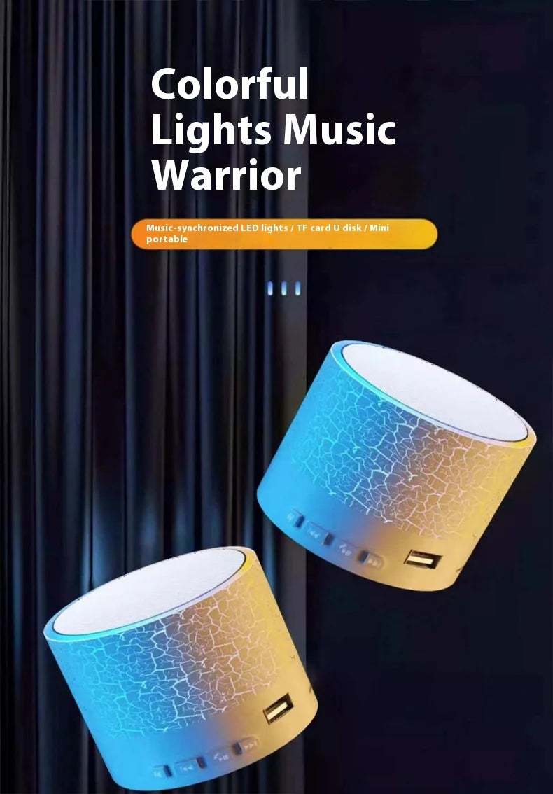 Bluetooth Speaker -Upgrade Mini Portable Bluetooth Speaker RGB Light USB TF Card Reader Stereo MP3 Speaker for Home Atmosphere Desktop