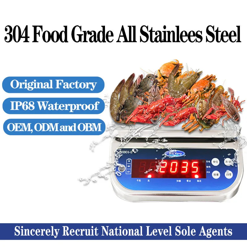 Electronic Digital Waterproof IP68 Weight Scale Stainless Steel Digital Weighing Table Scale Tidesmit