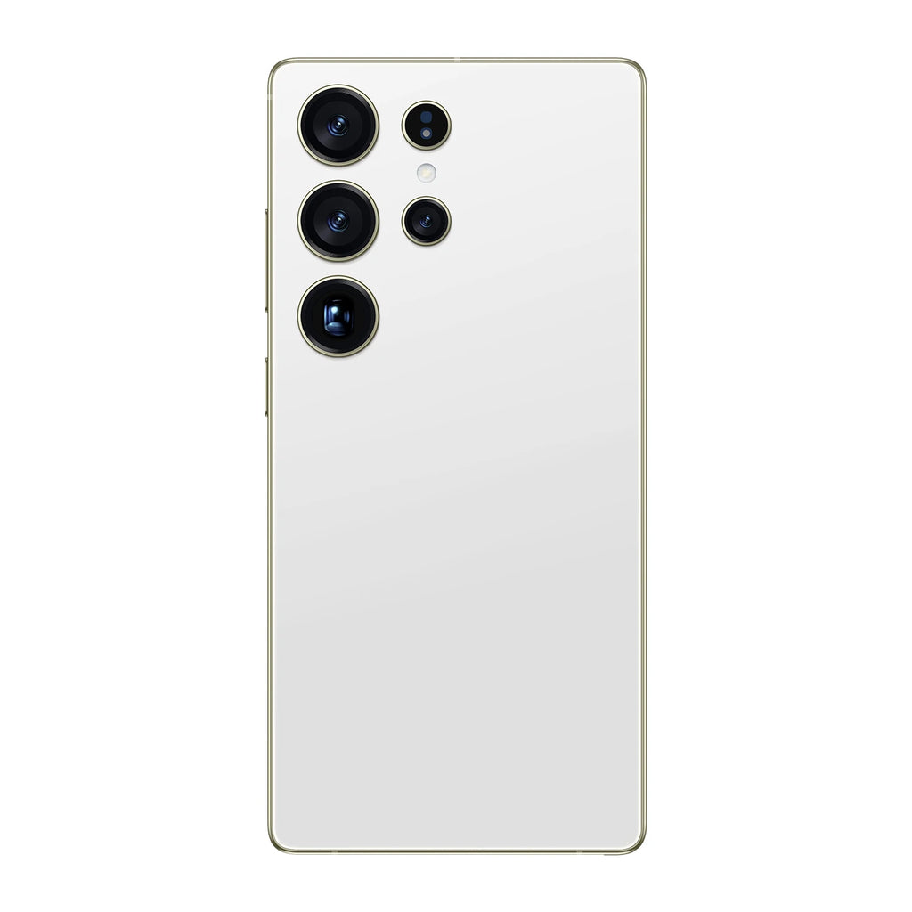 Close-up of S25 Ultra smartphone showing metallic frame finish, tactile side buttons, and precise charging port.