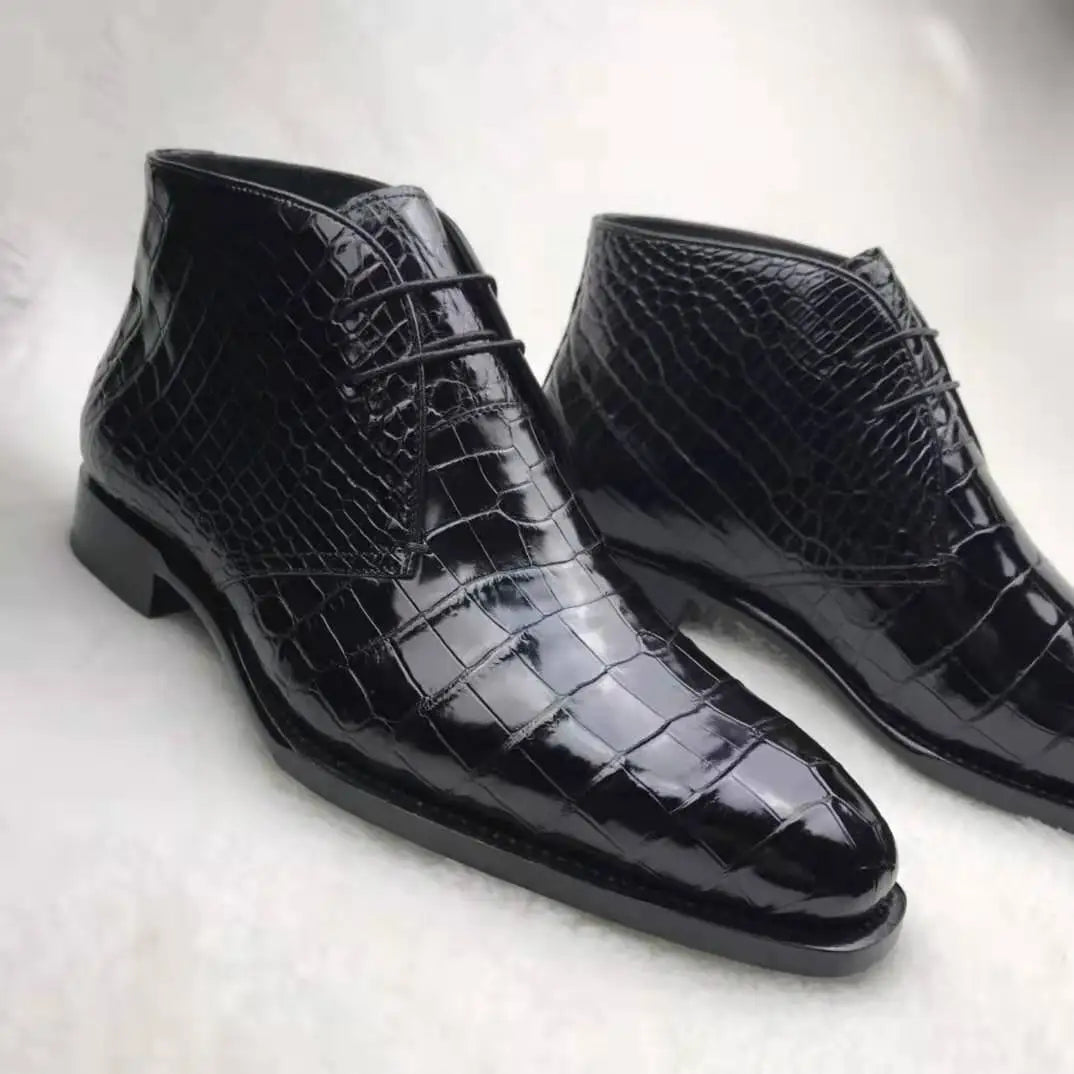 Alligator Shoes Men Luxury Pure crocodile Skin Men Boots Premium Quality Genuine Leather Custom Leather Boot for Men