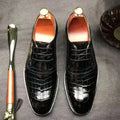 Goodyear Luxury Crocodile Leather Wedding Shoes Men Alligator Party Official Mens Shoes High Quality Classic Men's Dress Shoes