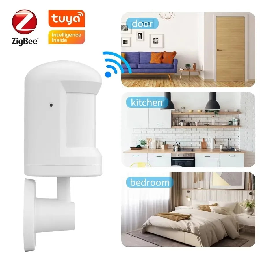 Tuya Zigbee Infrared PIR Motion Sensor Wireless Smart Home Security Device Detects People Movement Android Alarm Made Plastic Tidesmit
