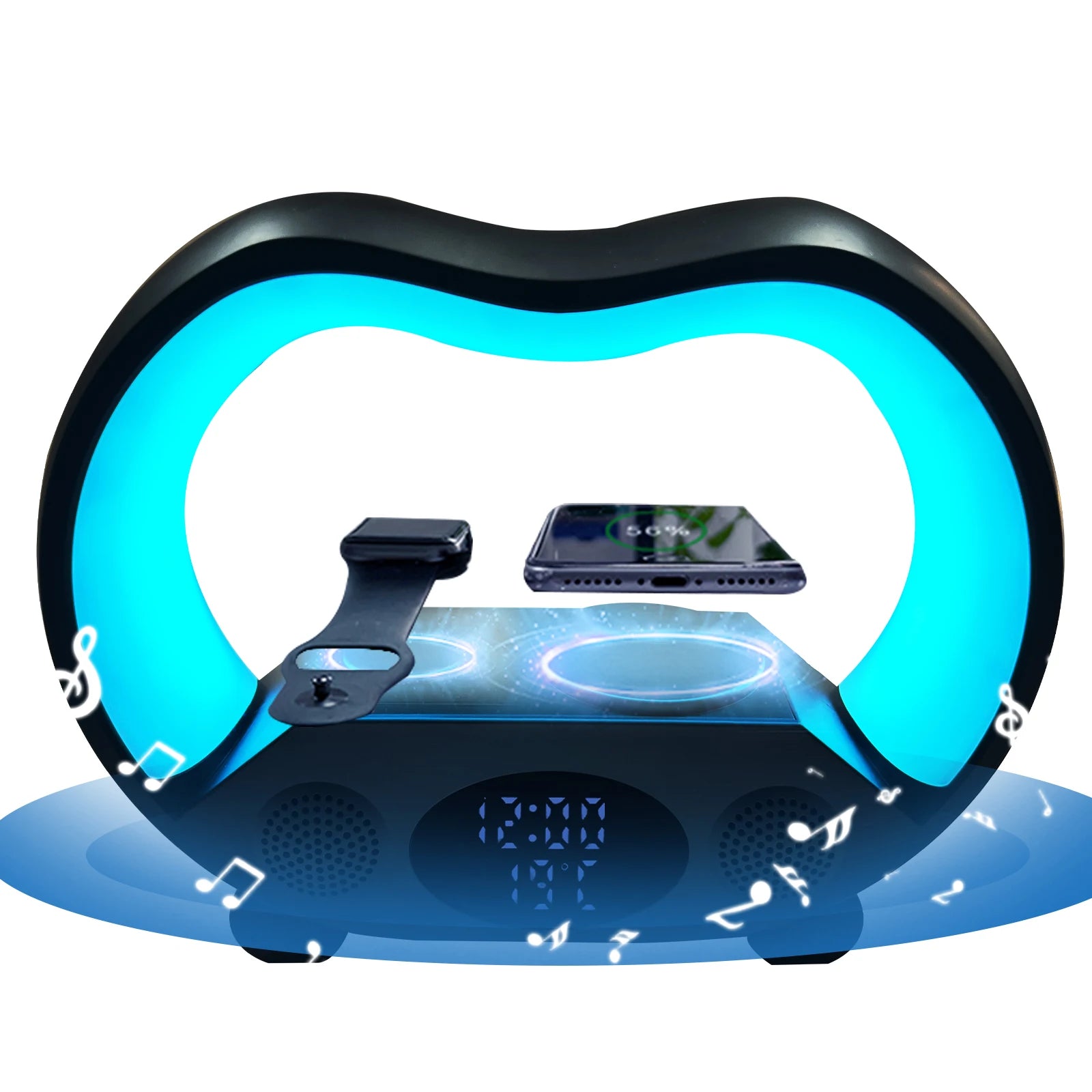 Power bank charger-Online Best Gadgets Multifunction Musical Light RGB Alarm Clock 10W Output Power Wireless Speakers with Lamp Tidesmit