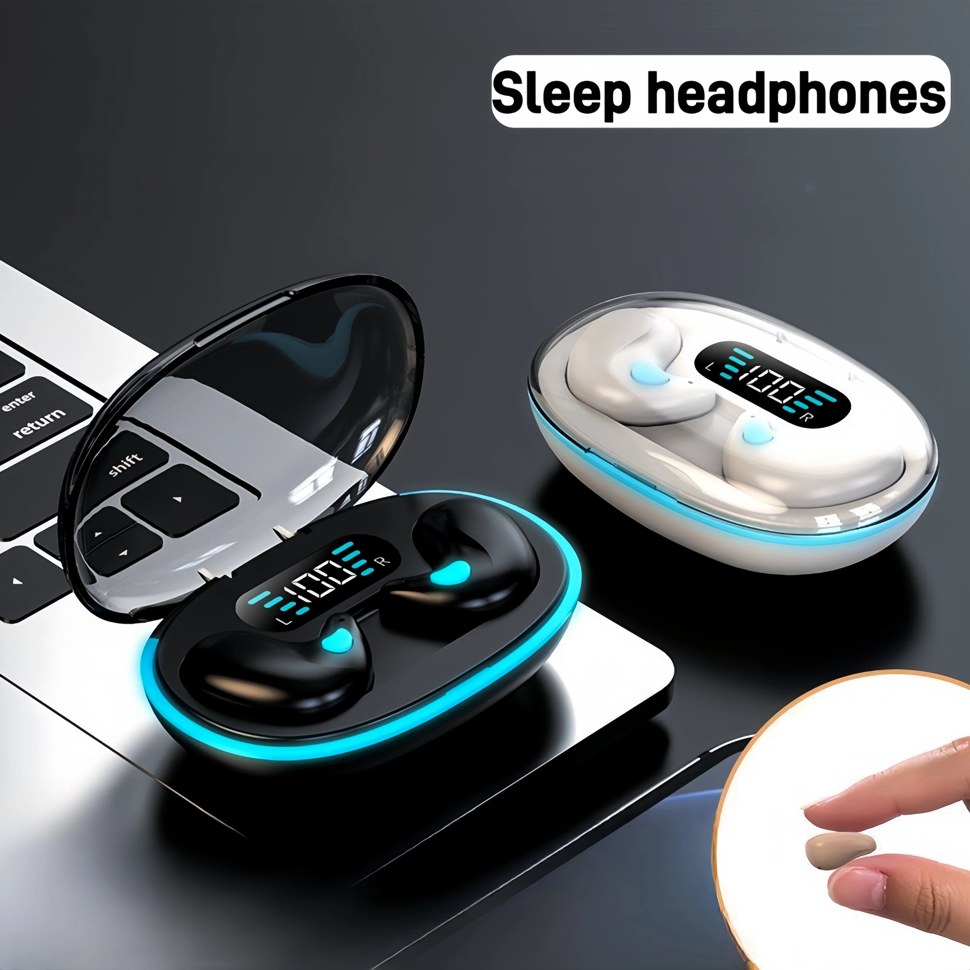 X55 Mini TWS Earbuds with LED Digital Display In-Ear Sleep Earphones for Low Latency Gaming TWS Earphone Mic Battery Indicator Tidesmit