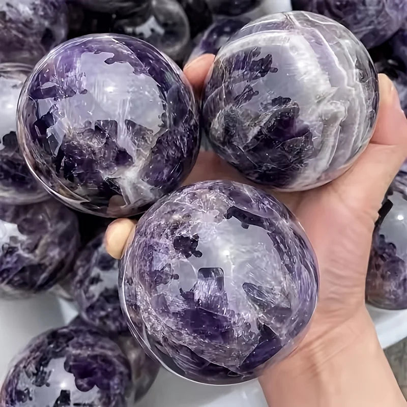 Wholesale Natural Crystal Dream Amethyst Sphere Polished Crystal with Engraving Technique for Home Decor