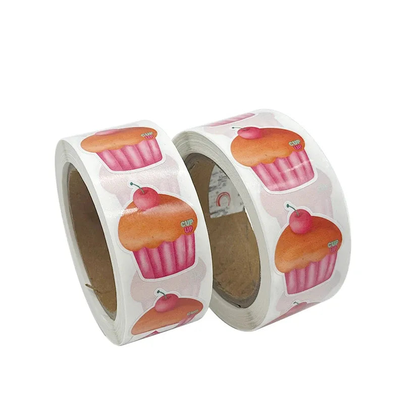 Custom Printed Round Vinyl Adhesive Logo Sticker Waterproof Roll - Angle/Detail 4