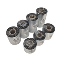Thermal transfer barcode ribbon rolls, multiple sealed spools with label cores