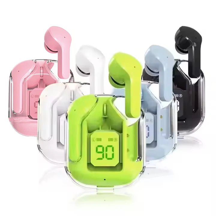 BT5.3 TWS Crystal Clear True Wireless Stereo Earbuds with Mic LED Display In-Ear Style Type-C Connectors for iPhone Gaming Tidesmit