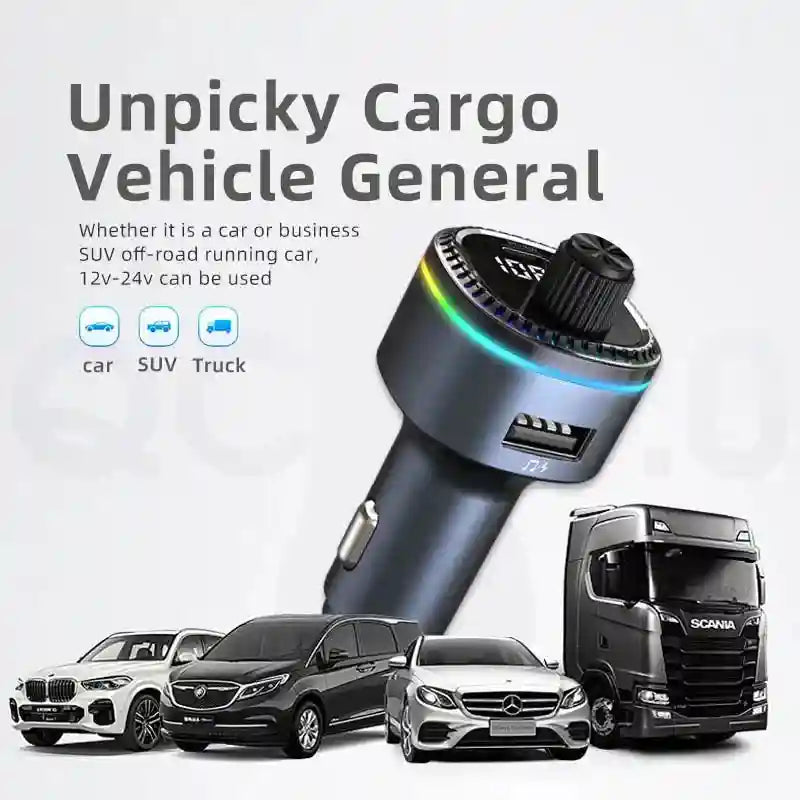 Bluetooth FM Transmitter Car Adapter with Type C Fast Charging Tidesmit