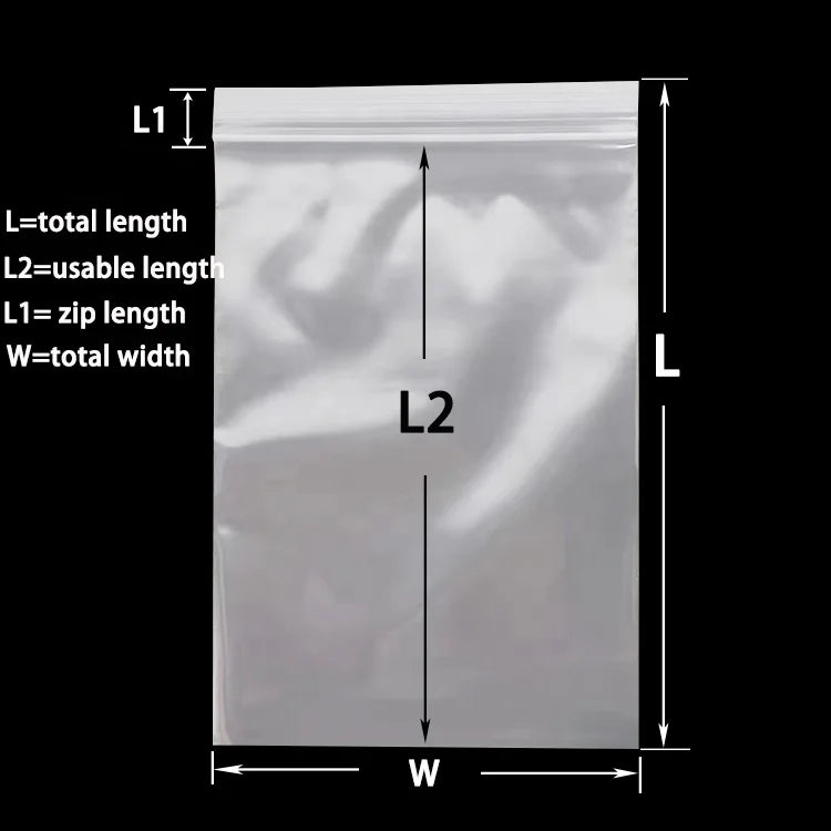 Zip Bags 100 Count 2 Mil Clear Zip Plastic Poly Bags with Resealable Lock Seal Zipper for Food Jewelry Clothing Small Business