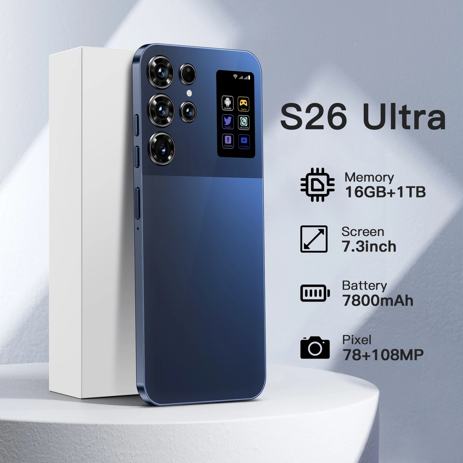 S26 Ultra 5G Smartphone 16GB RAM 1TB Storage Android 15 Tidesmit