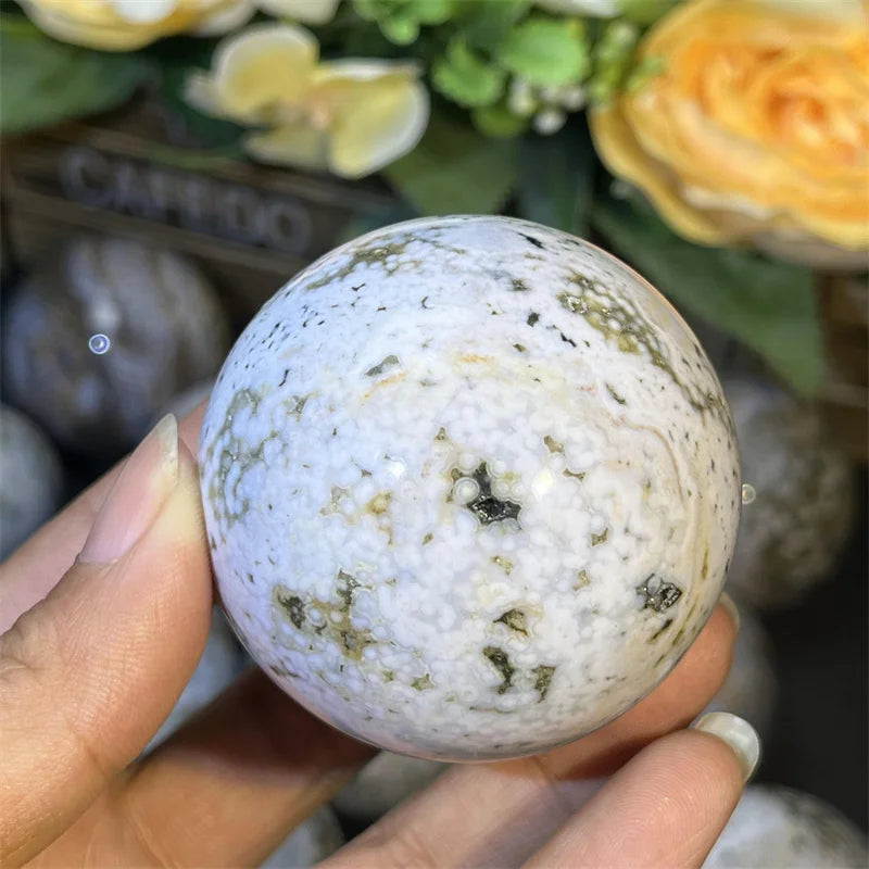 High Quality Natural Crystal Craft Ocean Jasper Sphere Healing Quartz Ball For Decoration
