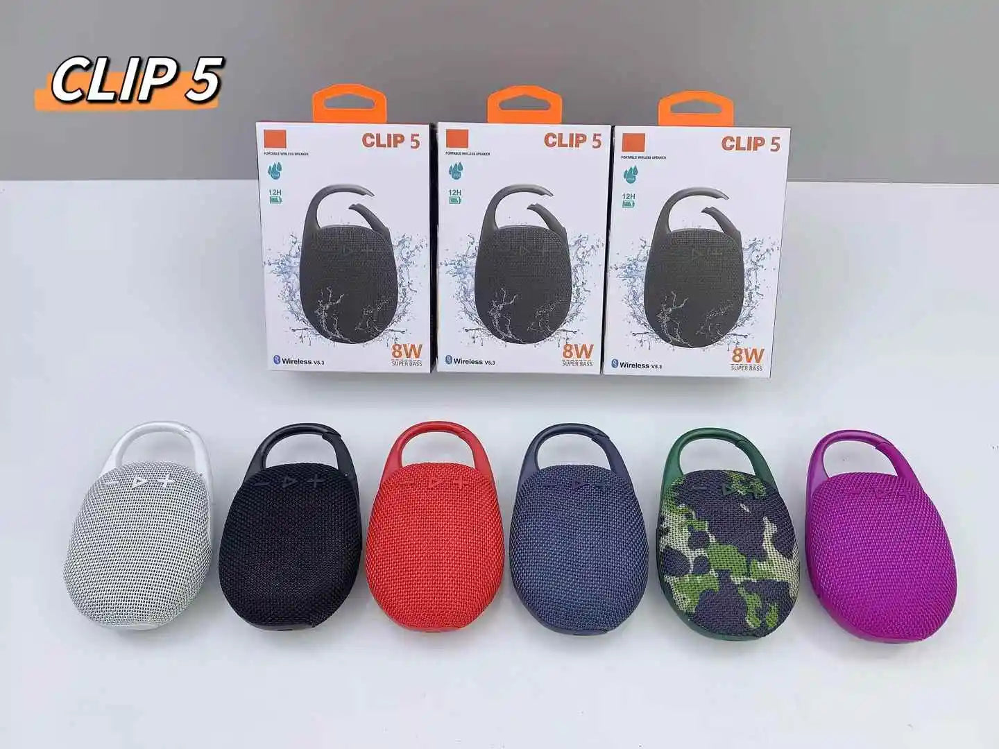 Bluetooth Speaker -Clip5 Mini Portable Wireless BT Speaker 5W Bass Outdoor Sport Speaker Home Gift Clip4 Mini Boombox Speakers With Hook