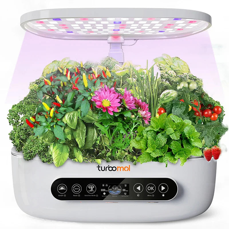 12 Pods Home Garden Smart Led Grow Light Microgreens Automatic Hydroponic Kit Hydroponics Growing System with 7L Water Tank 24 Full Spectrum Tidesmit