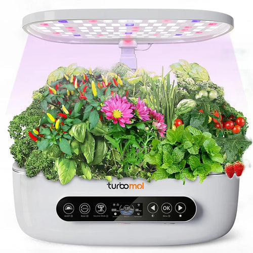 12 Pods Home Garden Smart Led Grow Light Microgreens Automatic Hydroponic Kit Hydroponics Growing System with 7L Water Tank 24 Full Spectrum Tidesmit