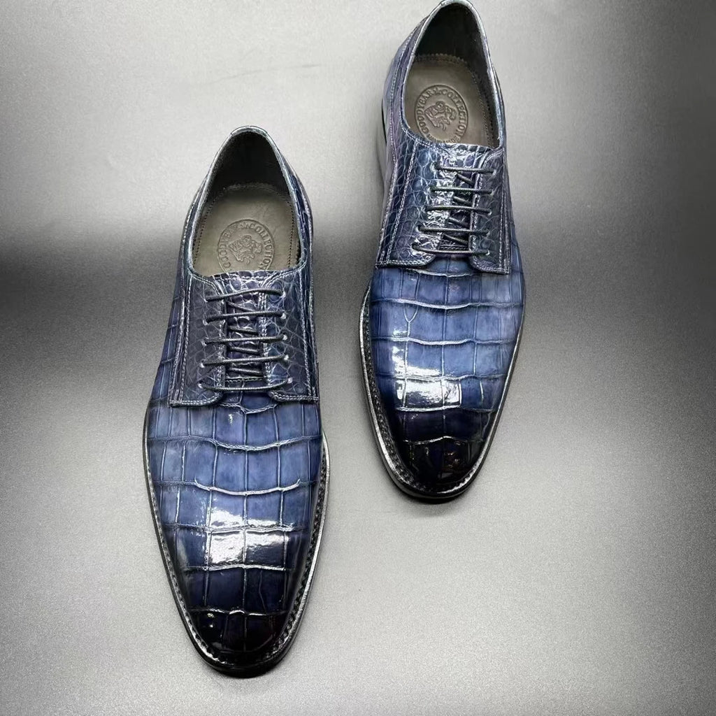 Goodyear Fashion Luxury Official Men Shoes Genuine Crocodile Leather High Quality Shoes Men Alligator Handmade Custom Shoes Men