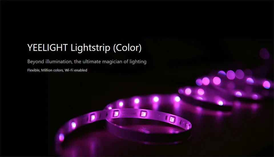 Global version Yeelight LED Smart Strip Light 1S 2m Long WiFi RGB Color LED Strip For Homekit Google Mijia Alexa  SmartThings