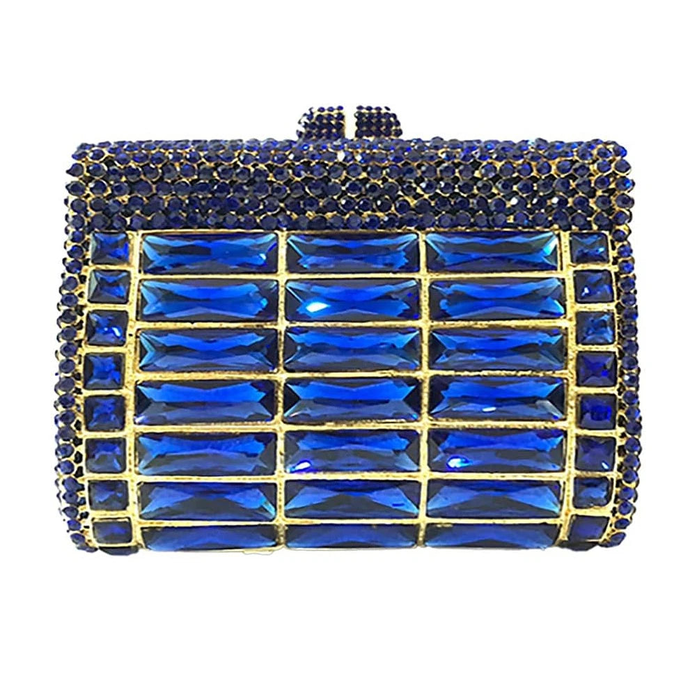Elegant Sparkling Crystal Evening Clutch Bag Shiny Rhinestones Luxury Diamond Design Chain Strap Fashionable Handbag for Wedding