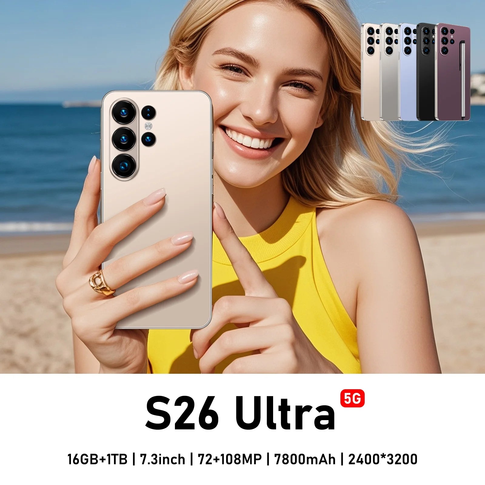 Tidesmit 5G Smartphone: 7.3-Inch AMOLED, 16GB RAM, 256GB Storage Tidesmit
