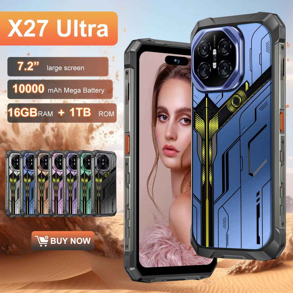 Tidesmit X27 Ultra 5G smartphone with 12GB RAM and 512GB storage for high-performance mobile gaming on Android 15.