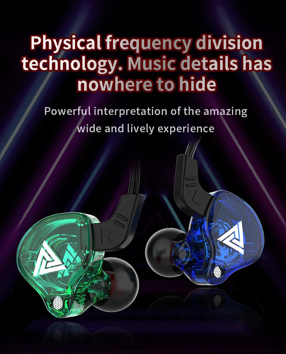 QKZ AK6 SK7 Copper Driver HiFi Wired Earphone with MIC Sport Running Headphones Bass Stereo Headset Music Earbuds fone de ouvido Tidesmit